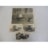 Four black and white photographs depicting early fuel tankers, all in Pratts livery.