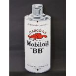 A rare Mobiloil 'BB' grade quart can shaped enamel sign, in superb condition, 7 1/2 x 19 1/2".