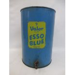An Esso Blue Valor five gallon drum in good condition with dispensing tap.