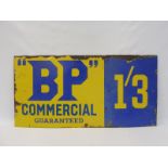 A BP Commercial Guaranteed rectangular enamel sign, 36 x 18".