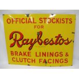 A Raybestos Brake Linings & Clutch Facings rectangular enamel sign by Franco, with excellent