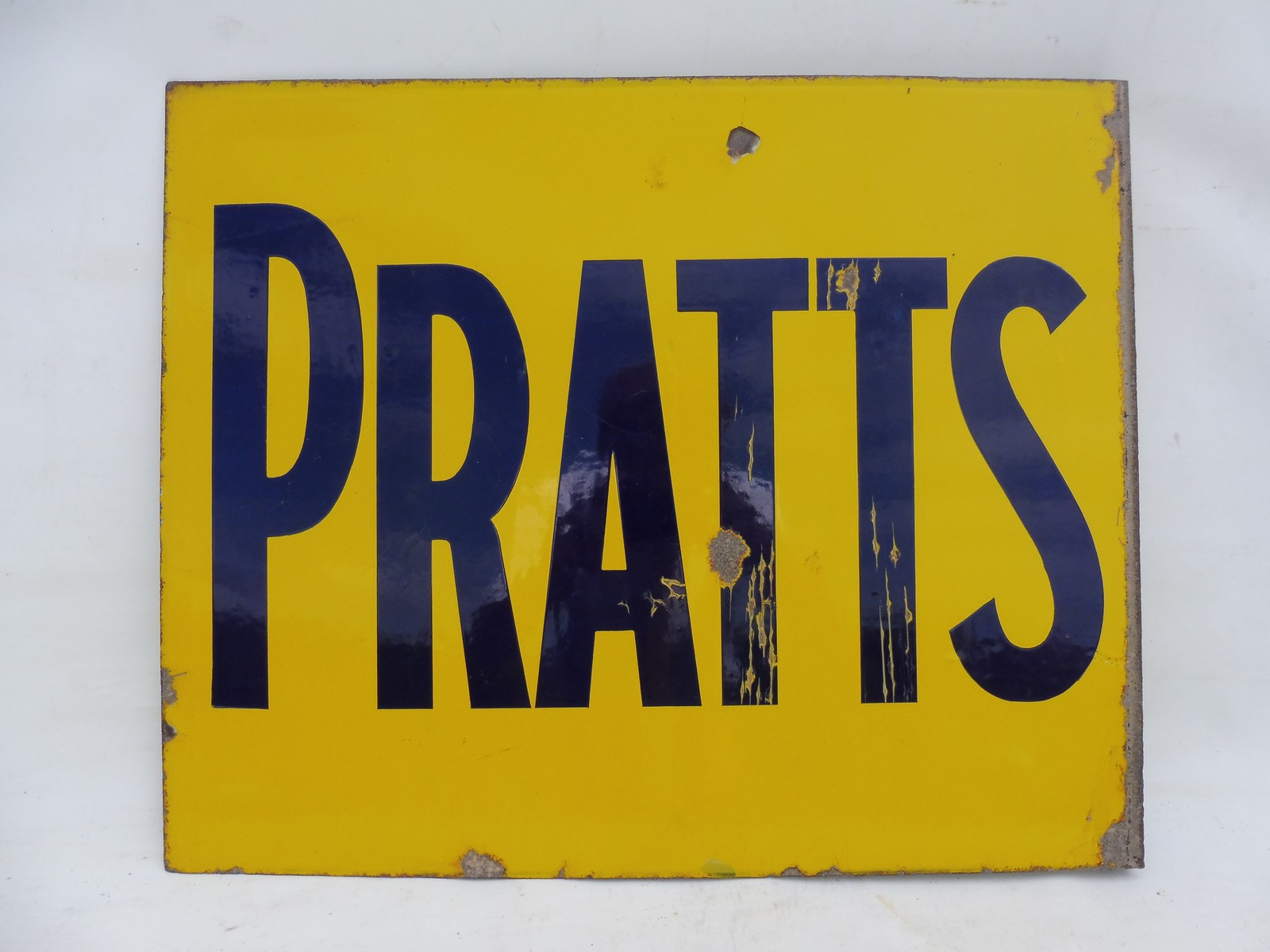 A Pratts double sided enamel sign with hanging flange, with good colour and gloss, 22 x 18". - Image 2 of 2