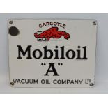 A Mobiloil 'A' grade enamel cabinet sign, with excellent gloss, 11 1/4 x 9".