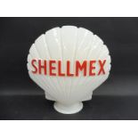 A Shellmex glass petrol pump globe by Hailware, stamped 'Property of Shell-Mex & BP Ltd. return on