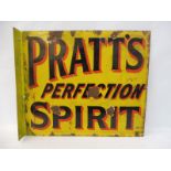 A Pratt's Perfection Spirit double sided enamel sign with a new hanging flange by Bruton of