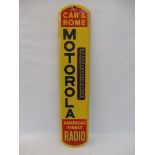 A Motorola America's Finest Radio for Car & Home tin thermometer sign, 8 x 39".