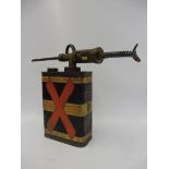 A Redex rectangular quart oil can with dispensing gun.