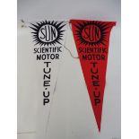 Two Sun scientific motor tune up flags.