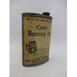 A Cycle Burning Oil oval can by the Vacuum Oil Company Ltd.