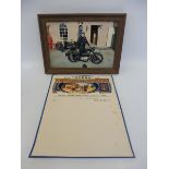 A Mobro Britannic Cycles & Side Cars letter head plus a framed and glazed photograph of a