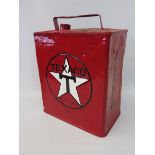 A Texaco two gallon petrol can, lacking cap, by Valor, dated April 1938.