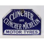 An early Clincher-Michelin Motor Tyres double sided enamel sign by Protector Enamel, Eccles, in good