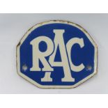 An early R.A.C. small enamel sign, 6 x 5 1/4".