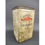 A Mobiloil CC Grade square gallon can.