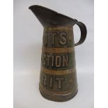 A Pratt's Perfection Spirit half gallon embossed measure, dated 1914.