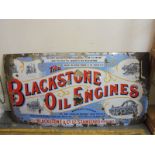 A Blackstone Oil Engines pictorial enamel sign by Patent Enamel, with illustrations of five