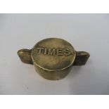 An unusual Times 1" petrol can cap.