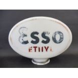 An Esso Ethyl glass petrol pump globe, minor nicks to neck, fully stamped.