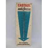 A Castrol anti-freeze tin thermometer, lacking tube, 8 x 22 1/2".