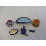 A selection of advertising motoring lapels and badges including Redline Motor Spirit, Wolseley,