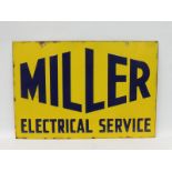 A Miller Electrical Service rectangular double sided enamel sign, in excellent condition, 17 1/2 x