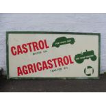 A rare Castrol Motor Oil and Agricultural Tractor Oil rectangular part pictorial aluminium