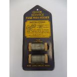 A 'Quick Service' fuse wire tin advertising display sign.