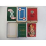 Four sets of complete playing cards including Texaco Marine fuel cards, Caltex etc.