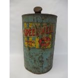 A Speedwell Motor Oil five gallon drum.