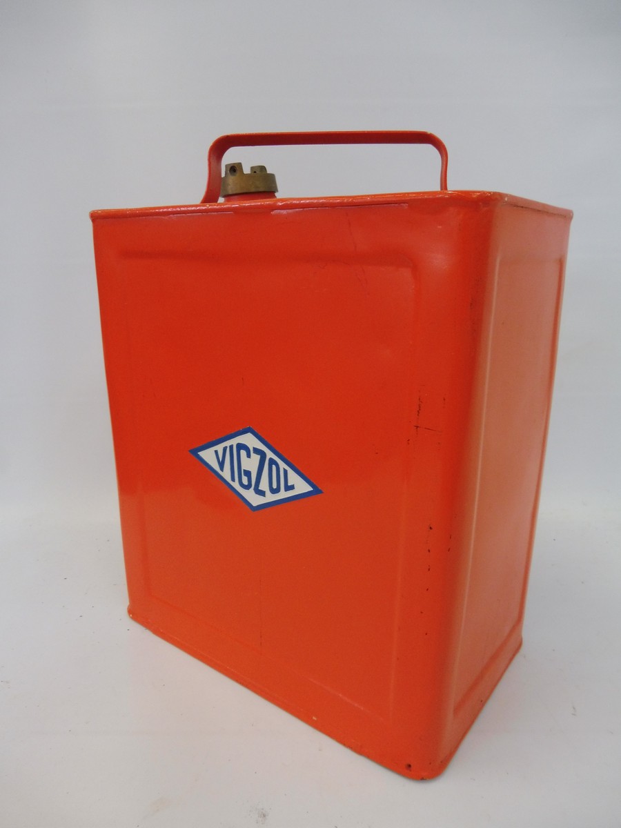 A Vigzol two gallon petrol can with plain cap.