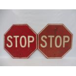 A pair of 'Stop' octagonal road signs, possibly American, 24 x 24".