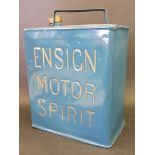 An Ensign Motor Spirit two gallon petrol can with a MEX cap, the handle bearing a plate for 'Union