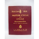 A very rare 1914 Price list catalogue of 'Motor Cycle and Cycle Accessories Motor Car Fittings and