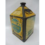 A Gamages Motor Oil gallon pyramid can, in excellent original condition.