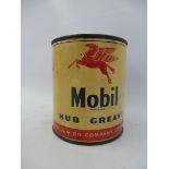 A Mobil Hub Grease tin in good condition.