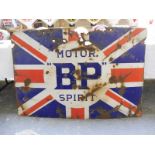 A BP Motor Spirit Union Jack enamel sign, 56 x 36".