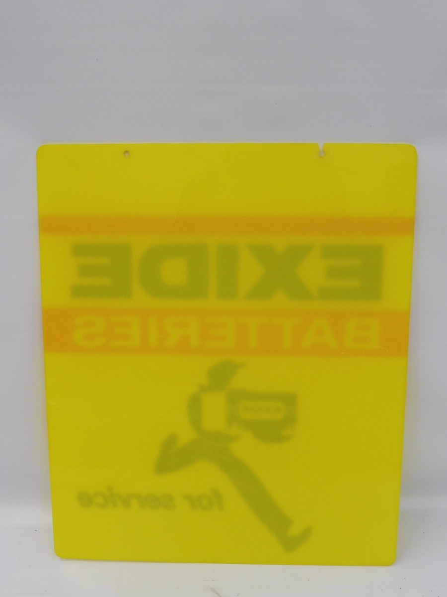 An Exide Batteries part pictorial perspex hanging sign, 16 x 19". - Image 2 of 3