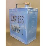 A Carless Movril two gallon petrol can by Feaver of London, dated May 1913, the handle bearing a