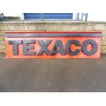 A very large Texaco plastic garage forecourt sign, 116 x 33".