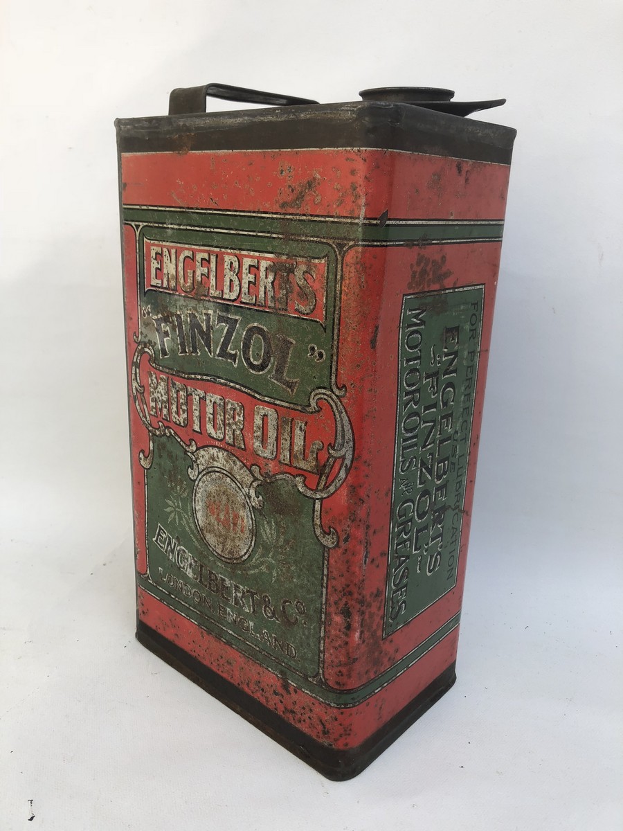 A rare Englebert's Finzol Motor Oil gallon can of good colour. - Image 2 of 2