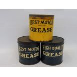 A trio of unusual 1lb grease tins, in good condition.