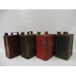 Four 2 gallon petrol cans including Shell Aviation Spirit.