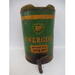 A BP Energol Motor Oil SAE-30 five gallon drum.