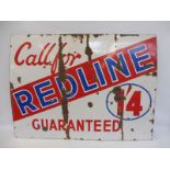 A Redline Guaranteed retangular enamel sign, 48 x 36".