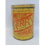 A Kerry Motor Grease cylindrical grease tin.