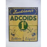 A Duckham's Adcoids pictorial double sided tin advertising sign, 18 x 21".