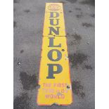 A Dunlop narrow two piece enamel sign, 20 x 103" combined.