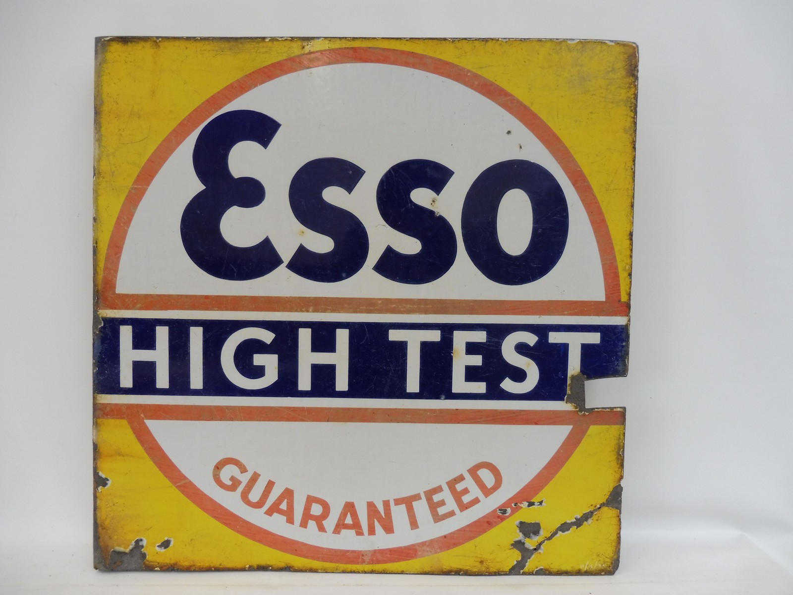 An Esso High-Test Guaranteed double sided enamel sign with hanging flange, 22 x 22". - Image 2 of 2