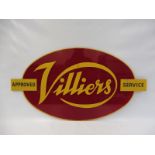 A Villiers Approved Service perspex showroom sign, 36 x 19 1/2".