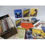 A quantity of motorcycle brochures including Laverda etc.